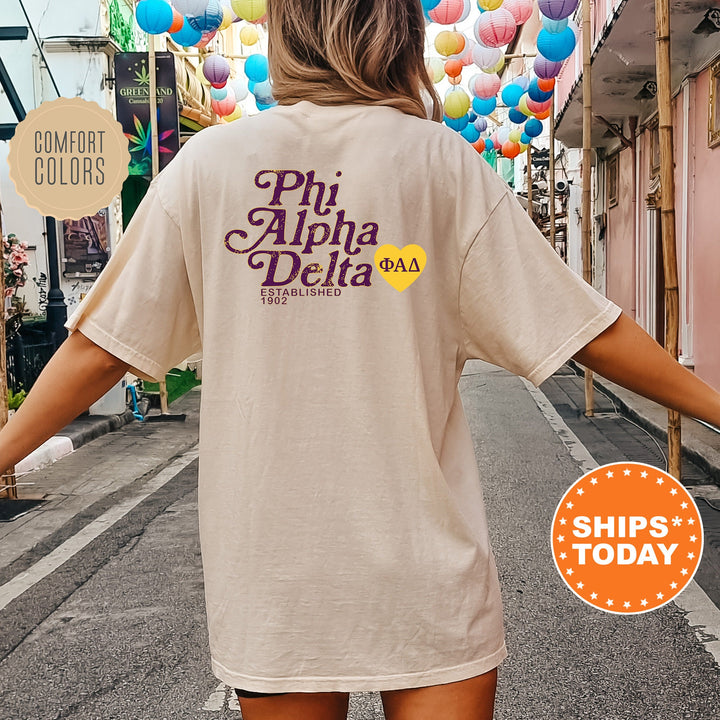 Phi Alpha Delta Heartmark COED T-Shirt | Phi Alpha Delta Comfort Colors Shirt | COED Fraternity Gift | Greek Life Apparel _ 15406g