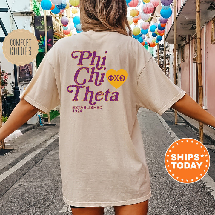 Phi Chi Theta Heartmark COED T-Shirt | Phi Chi Theta Comfort Colors Shirt | COED Fraternity Gift | Greek Life Apparel _ 15407g