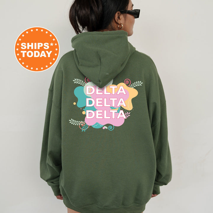 Delta Delta Delta Pink Floral Sorority Sweatshirt | Trendy Tri Delta Sweatshirt | Greek Apparel | Big Little Reveal | Sorority Gift _ 12727g