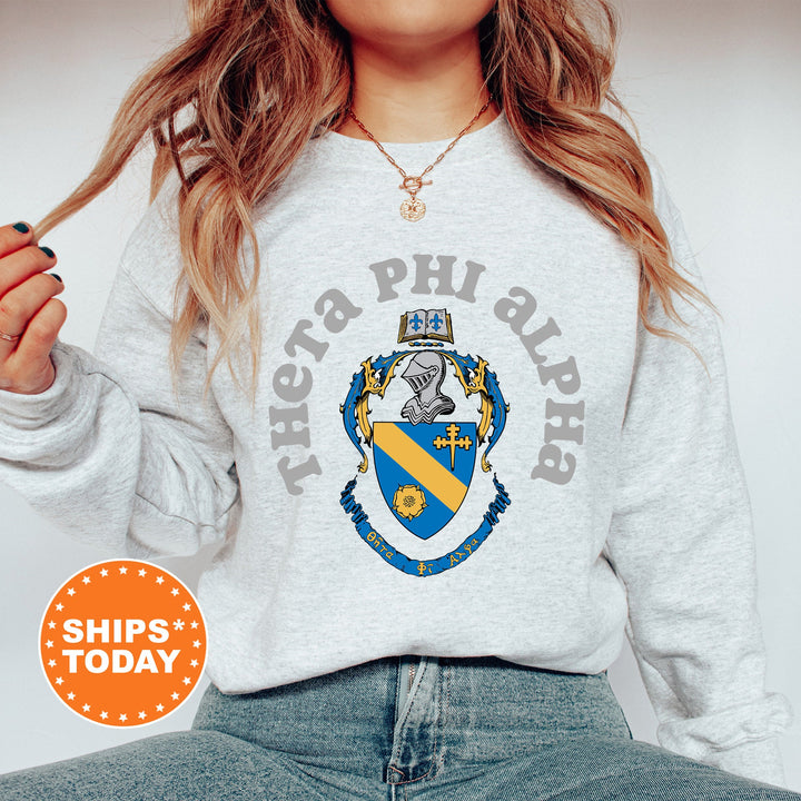 Theta Phi Alpha Crest Legacy Sorority Sweatshirt | Theta Phi Crest Sweatshirt | Big Little Sorority Gift | College Greek Apparel