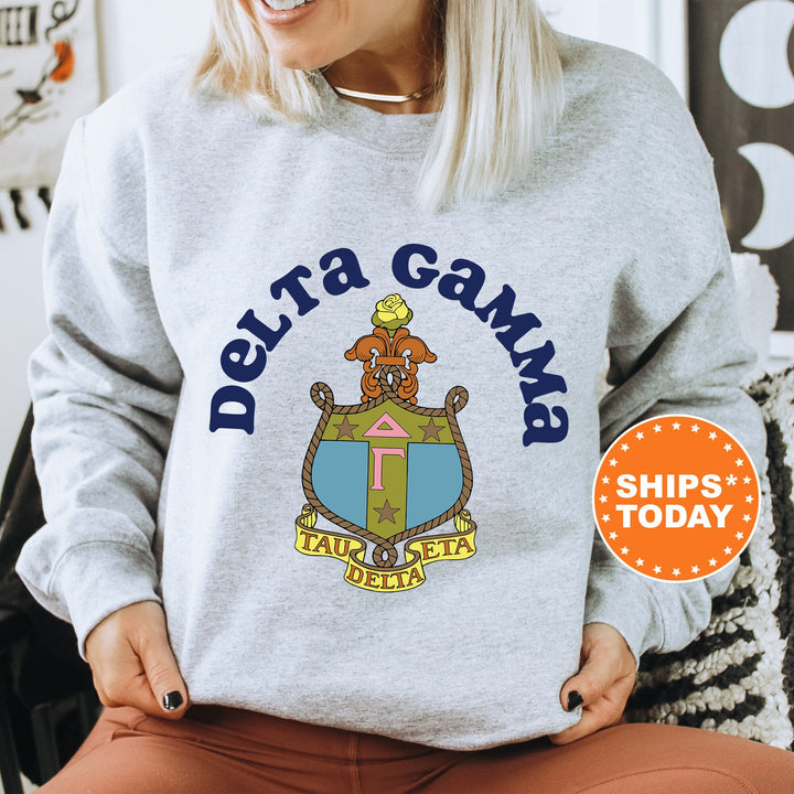 Delta Gamma Crest Legacy Sorority Sweatshirt | Dee Gee Crest Sweatshirt | Sorority Merch | Big Little Gift | College Greek Apparel
