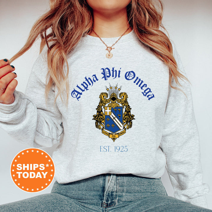 Alpha Phi Omega Greek Heritage COED Sweatshirt | APHIO Crest Sweatshirt | COED Fraternity Crewneck | Greek Apparel _ 15383g