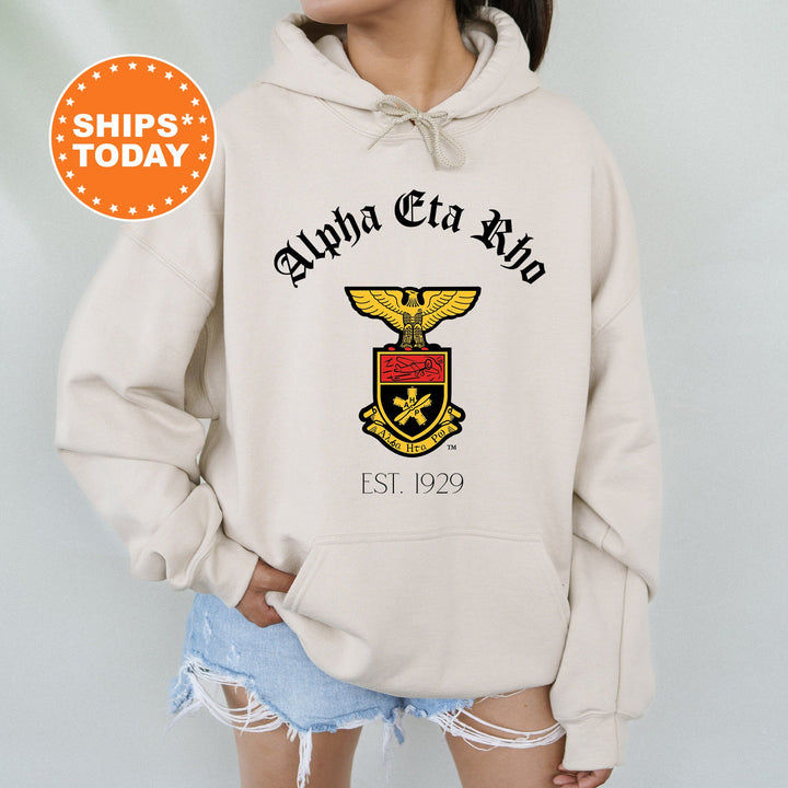 Alpha Eta Rho Greek Heritage COED Sweatshirt | Alpha Eta Rho Crest Sweatshirt | COED Fraternity Crewneck | Greek Apparel _ 15381g
