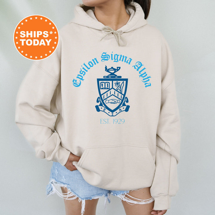Epsilon Sigma Alpha Greek Heritage COED Sweatshirt | Epsilon Sigma Alpha Crest Sweatshirt | COED Fraternity Gift | Greek Apparel _ 15387g