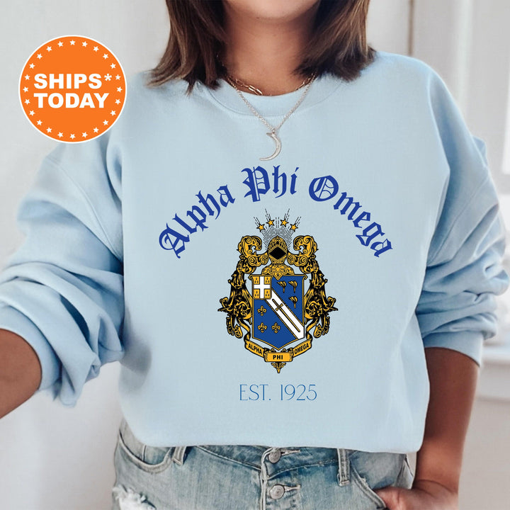 Alpha Phi Omega Greek Heritage COED Sweatshirt | APHIO Crest Sweatshirt | COED Fraternity Crewneck | Greek Apparel _ 15383g