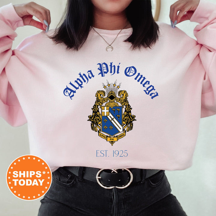 Alpha Phi Omega Greek Heritage COED Sweatshirt | APHIO Crest Sweatshirt | COED Fraternity Crewneck | Greek Apparel _ 15383g