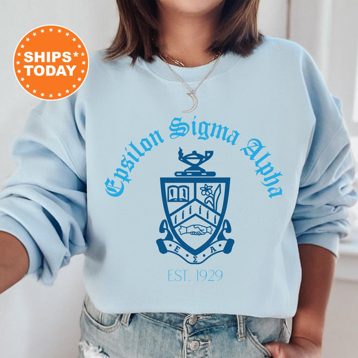 Epsilon Sigma Alpha Greek Heritage COED Sweatshirt | Epsilon Sigma Alpha Crest Sweatshirt | COED Fraternity Gift | Greek Apparel _ 15387g