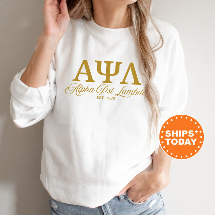 Alpha Psi Lambda Letter Unity COED Sweatshirt | Alpha Psi Lambda Greek Letters Sweatshirt | COED Fraternity Gift | Greek Apparel _ 15368g