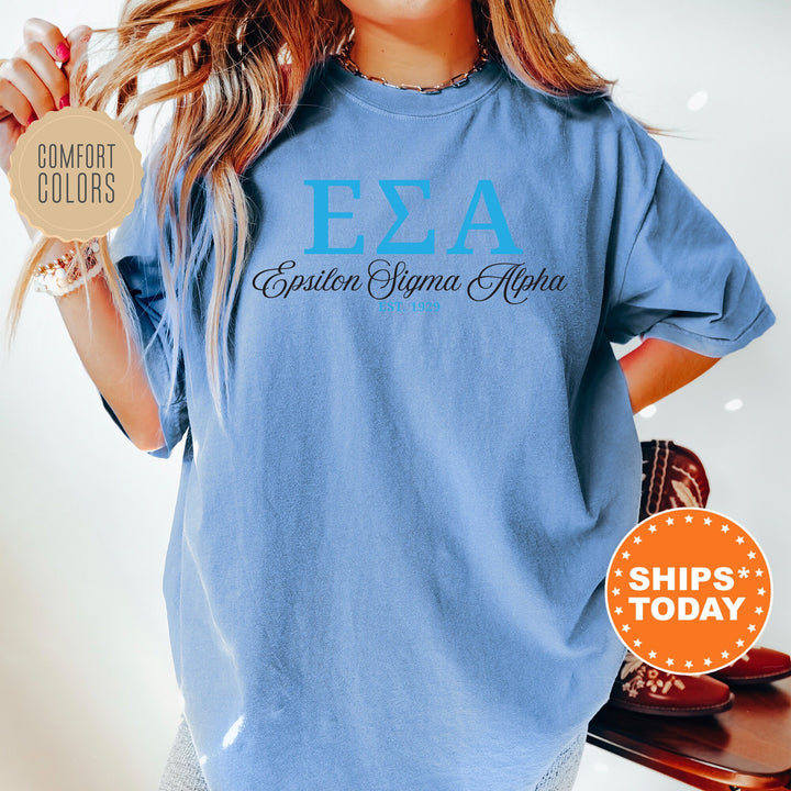 Epsilon Sigma Alpha Letter Unity COED T-Shirt | Epsilon Sigma Alpha Greek Letters Shirt | ESA Fraternity Gift | Comfort Colors Tee _ 15371g