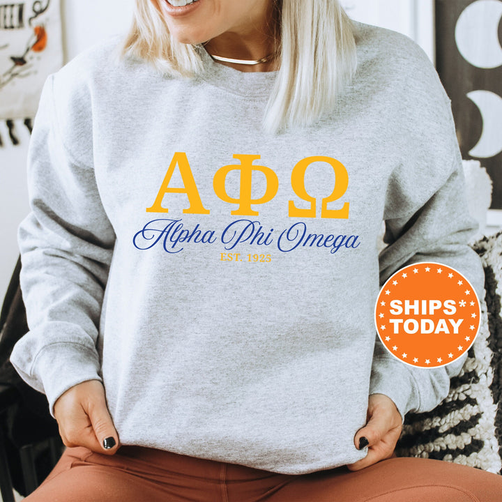 Alpha Phi Omega Letter Unity COED Sweatshirt | Alpha Phi Omega Greek Letters Sweatshirt | COED Fraternity Gift | Greek Apparel _ 15367g