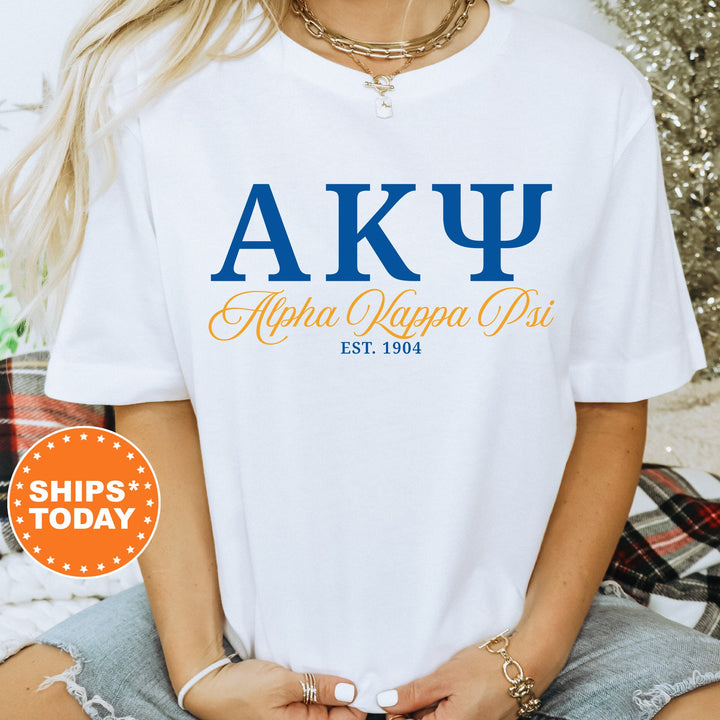 Alpha Kappa Psi Letter Unity COED T-Shirt | Alpha Kappa Psi Greek Letters Shirt | AKPsi COED Fraternity Gift | Comfort Colors Shirt _ 15366g