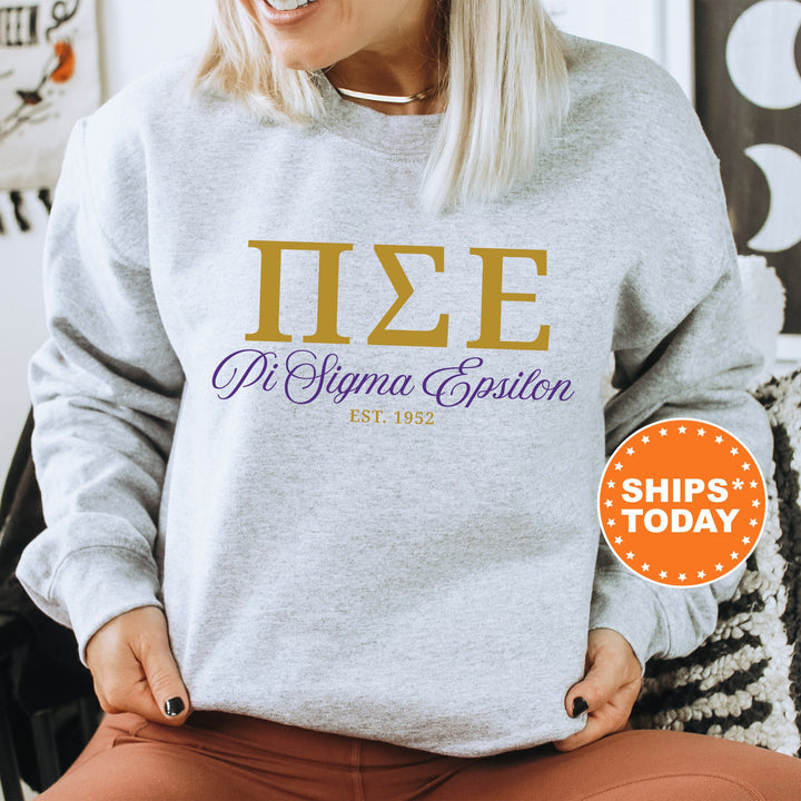 Pi Sigma Epsilon Letter Unity COED Sweatshirt | Pi Sigma Epsilon Greek Letters Sweatshirt | COED Fraternity Gift | Greek Apparel _ 15378g