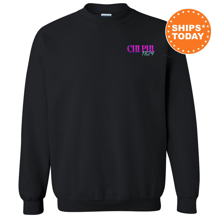 Chi Phi Bright Nights Fraternity Sweatshirt | Chi Phi Crewneck Sweatshirt | Fraternity Rush Gift | New Pledge Sweatshirt
