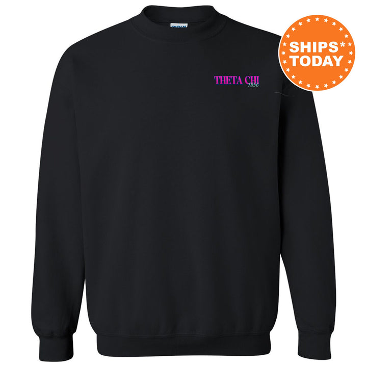 Theta Chi Bright Nights Fraternity Sweatshirt | Theta Chi Crewneck Sweatshirt | Fraternity Rush Gift | New Pledge Sweatshirt