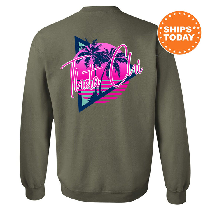 Theta Chi Bright Nights Fraternity Sweatshirt | Theta Chi Crewneck Sweatshirt | Fraternity Rush Gift | New Pledge Sweatshirt
