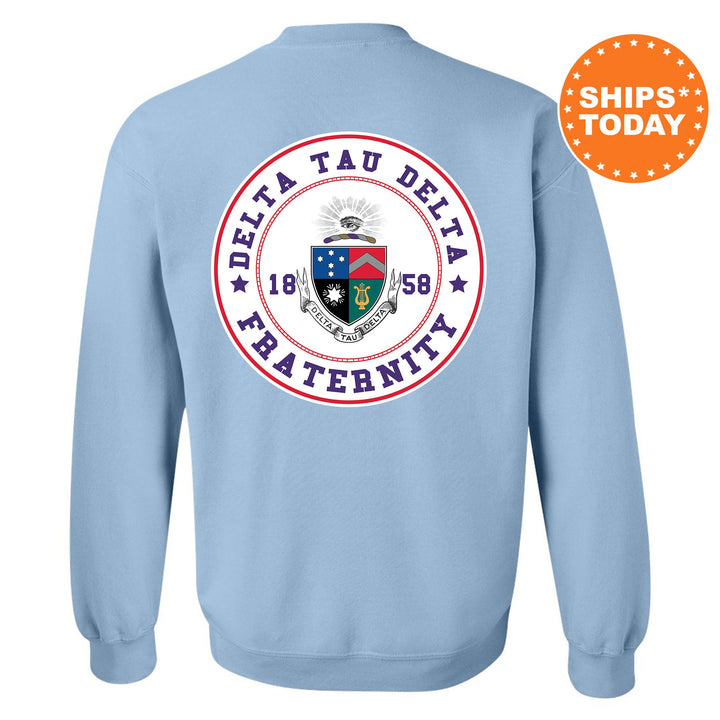Delta Tau Delta Proud Crests Fraternity Sweatshirt | Delt Sweatshirt | Fraternity Hoodie | Bid Day Gift | Initiation Gift