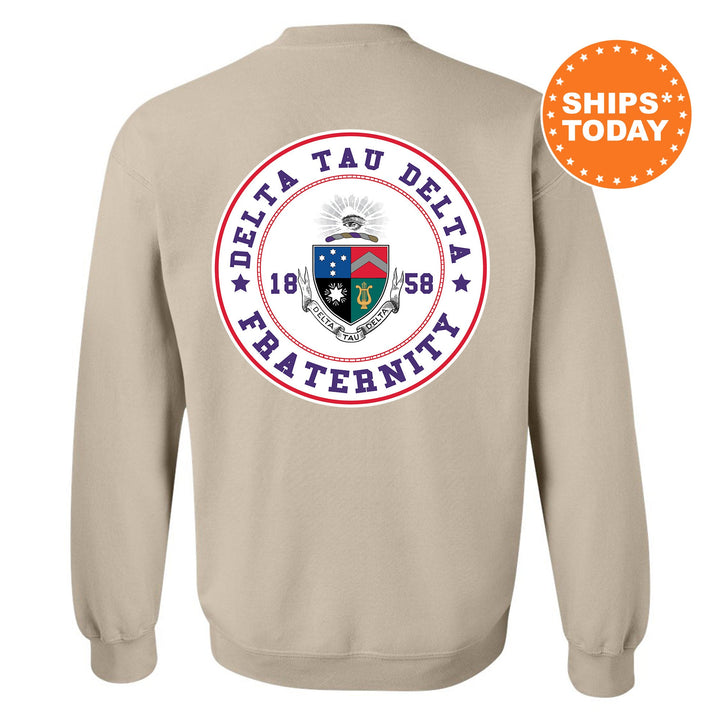 Delta Tau Delta Proud Crests Fraternity Sweatshirt | Delt Sweatshirt | Fraternity Hoodie | Bid Day Gift | Initiation Gift