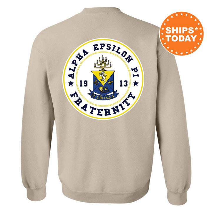 Alpha Epsilon Pi Proud Crests Fraternity Sweatshirt | AEPi Sweatshirt | Fraternity Hoodie | Bid Day Gift | Initiation Gift