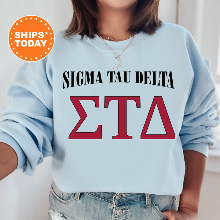 Sigma Tau Delta Greek Identity COED Sweatshirt | Sigma Tau Delta Sweatshirt | Greek Letters | Sorority Letters | Greek Apparel _ 15427g