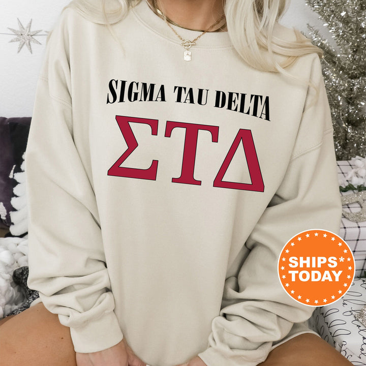 Sigma Tau Delta Greek Identity COED Sweatshirt | Sigma Tau Delta Sweatshirt | Greek Letters | Sorority Letters | Greek Apparel _ 15427g