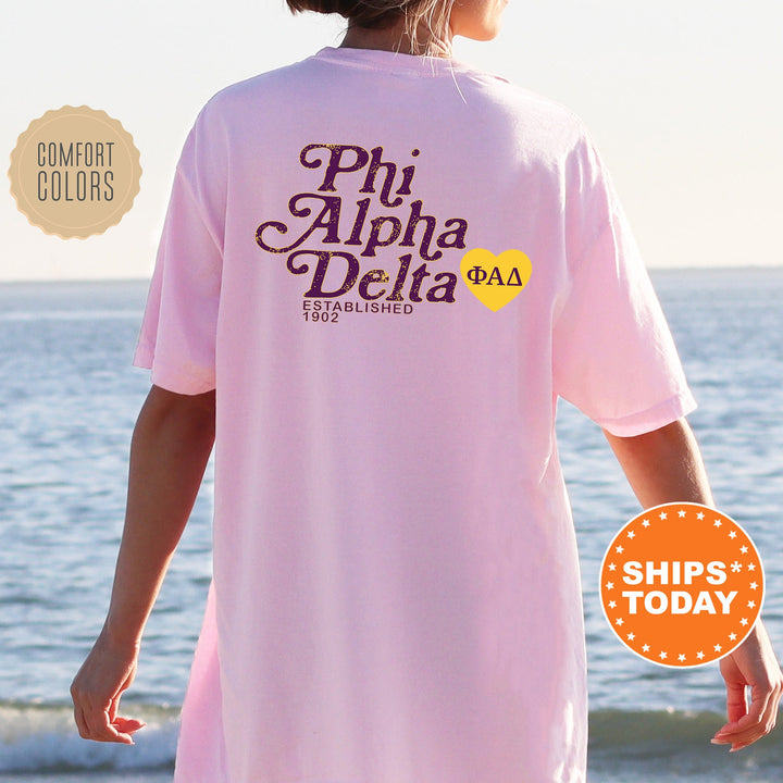 Phi Alpha Delta Heartmark COED T-Shirt | Phi Alpha Delta Comfort Colors Shirt | COED Fraternity Gift | Greek Life Apparel _ 15406g