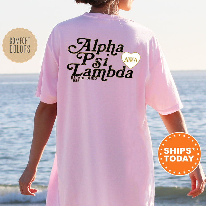 Alpha Psi Lambda Heartmark COED T-Shirt | Alpha Psi Lambda Comfort Colors Shirt | COED Fraternity Gift | Greek Life Apparel _ 15400g