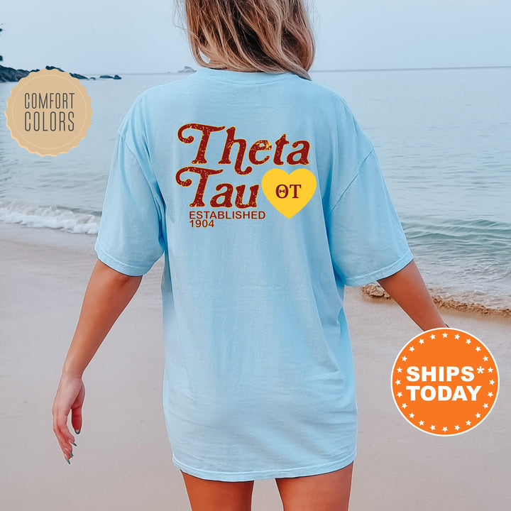 Theta Tau Heartmark COED T-Shirt | Theta Tau Comfort Colors Shirt | COED Fraternity Gift | Greek Life Apparel _ 15412g