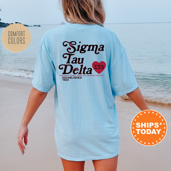 Sigma Tau Delta Heartmark COED T-Shirt | Sigma Tau Delta Comfort Colors Shirt | COED Fraternity Gift | Greek Life Apparel _ 15411g