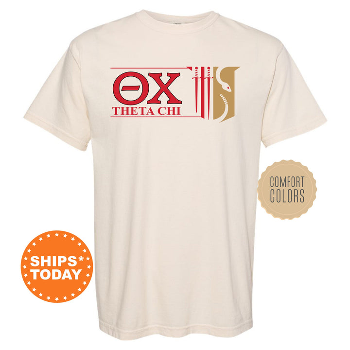 Theta Chi Timeless Symbol Fraternity T-Shirt | Theta Chi Fraternity Crest Shirt | Fraternity Chapter Gift | Comfort Colors Tee _ 10070g