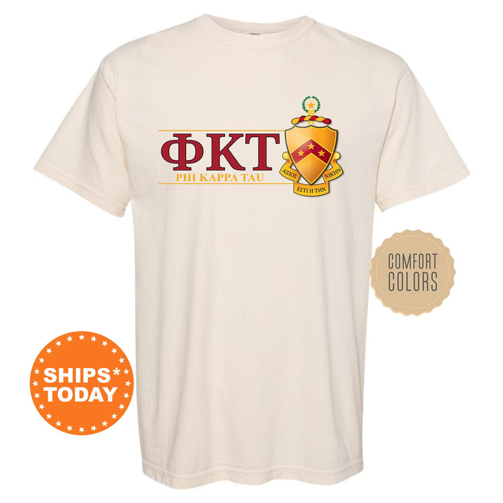 Phi Kappa Tau Timeless Symbol Fraternity T-Shirt | Phi Tau Fraternity Crest Shirt | Fraternity Chapter Gift | Comfort Colors Tee _ 10058g