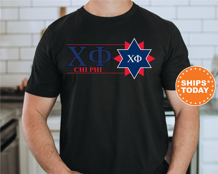 Chi Phi Timeless Symbol Fraternity T-Shirt | Chi Phi Fraternity Crest Shirt | Fraternity Chapter Gift | Comfort Colors Tee _ 10047g