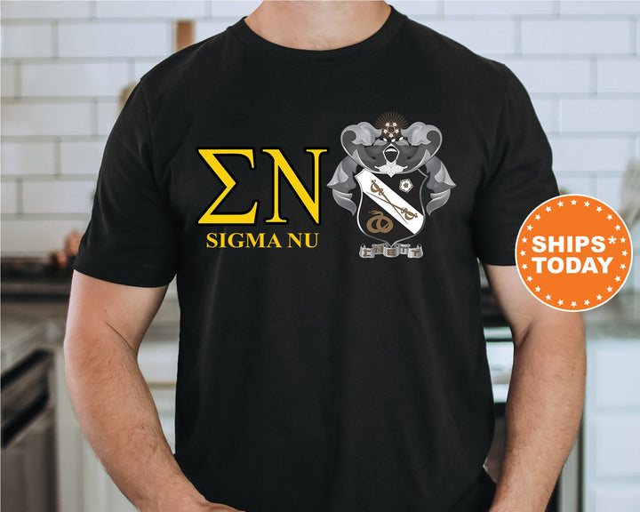 Sigma Nu Timeless Symbol Fraternity T-Shirt | Sigma Nu Fraternity Crest Shirt | Fraternity Chapter Gift | Comfort Colors Tee _ 10065g