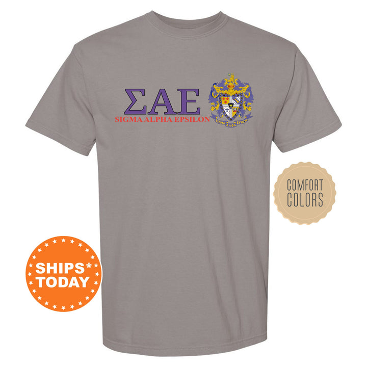 Sigma Alpha Epsilon Timeless Symbol Fraternity T-Shirt | SAE Fraternity Crest Shirt | Fraternity Chapter Gift | Comfort Colors Tee _ 10062g