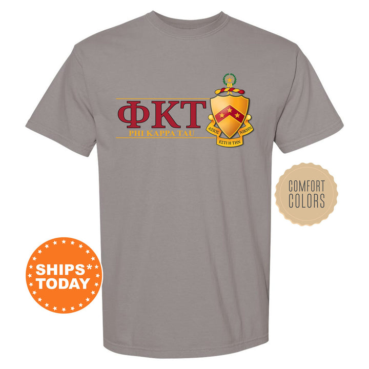 Phi Kappa Tau Timeless Symbol Fraternity T-Shirt | Phi Tau Fraternity Crest Shirt | Fraternity Chapter Gift | Comfort Colors Tee _ 10058g