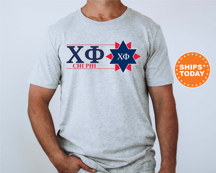 Chi Phi Timeless Symbol Fraternity T-Shirt | Chi Phi Fraternity Crest Shirt | Fraternity Chapter Gift | Comfort Colors Tee _ 10047g