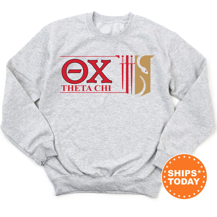 Theta Chi Timeless Symbol Fraternity Sweatshirt | Theta Chi Fraternity Crest Sweatshirt | College Crewneck | Fraternity Gift