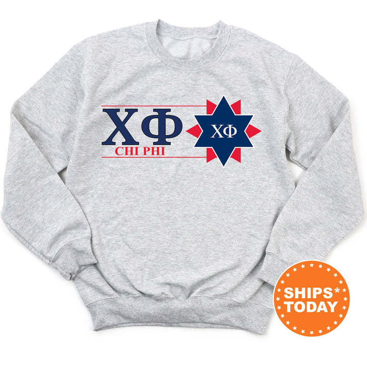 Chi Phi Timeless Symbol Fraternity Sweatshirt | Chi Phi Fraternity Crest Sweatshirt | College Crewneck | Fraternity Gift