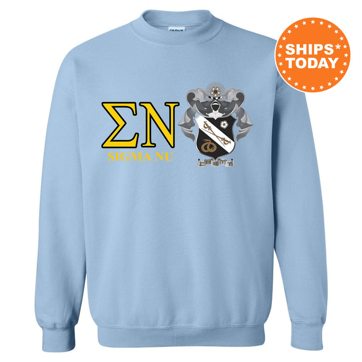 Sigma Nu Timeless Symbol Fraternity Sweatshirt | Sigma Nu Fraternity Crest Sweatshirt | College Crewneck | Fraternity Gift