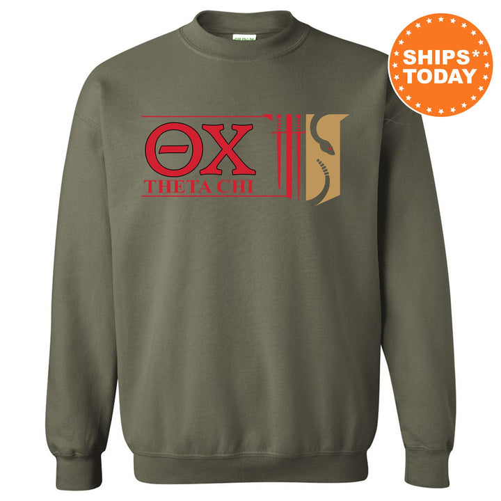 Theta Chi Timeless Symbol Fraternity Sweatshirt | Theta Chi Fraternity Crest Sweatshirt | College Crewneck | Fraternity Gift