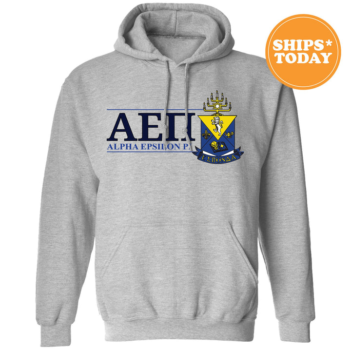 Alpha Epsilon Pi Timeless Symbol Fraternity Sweatshirt | AEPi Fraternity Crest Sweatshirt | College Crewneck | Fraternity Gift