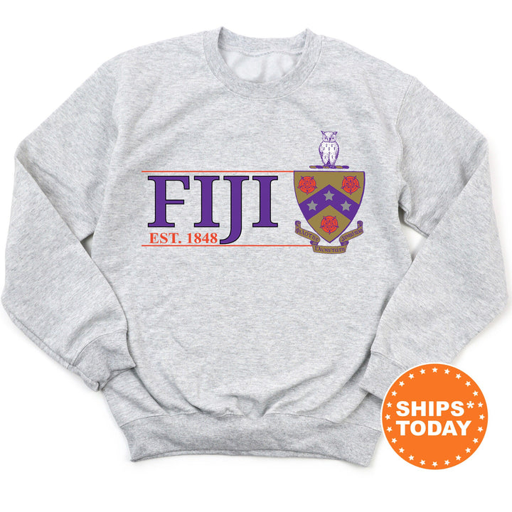 FIJI Timeless Symbol Fraternity Sweatshirt | Phi Gamma Delta Fraternity Crest Sweatshirt | College Crewneck | FIJI Fraternity Gift