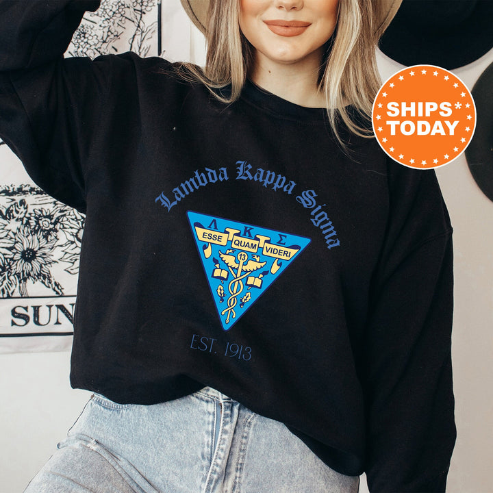 Lambda Kappa Sigma Royal Crest Sorority Sweatshirt | Lambda Kappa Sigma Sweatshirt | LKS Crewneck Sweatshirt | Sorority Gift