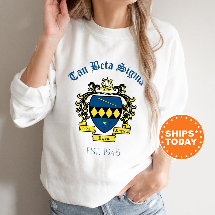 Tau Beta Sigma Royal Crest Sorority Sweatshirt | Tau Beta Sigma Sweatshirt | Sorority Crewneck | Greek Life Apparel | Sorority Gift 14862g