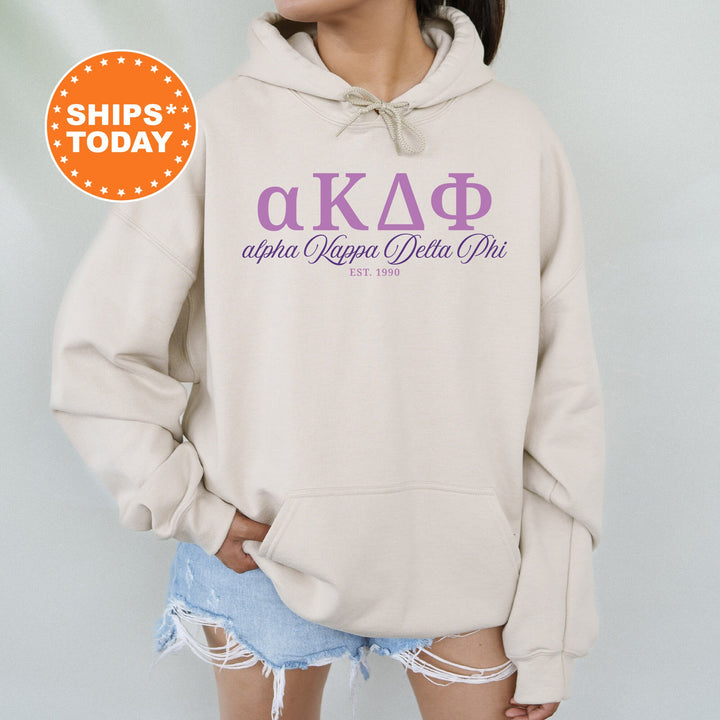 Alpha Kappa Delta Phi Script Sisters Sorority Sweatshirt | Alpha Kappa Delta Phi Sweatshirt | aKDPhi Greek Letters Sweatshirt _ 14817g