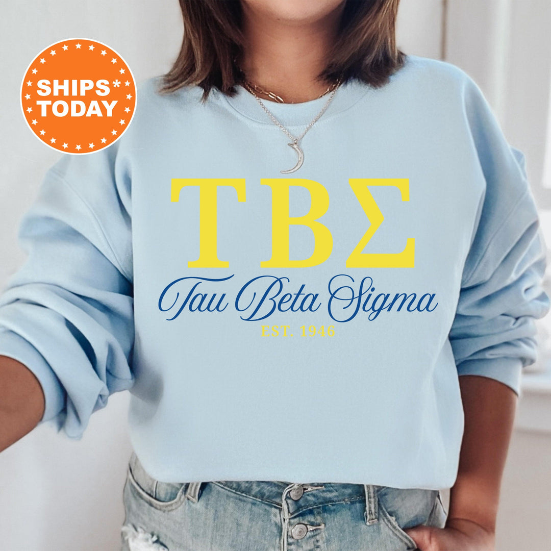 Tau Beta Sigma Script Sisters Sorority Sweatshirt | Tau Beta Sigma Sweatshirt | Greek Letters | Sorority Letters | Sorority Gift _ 14837g