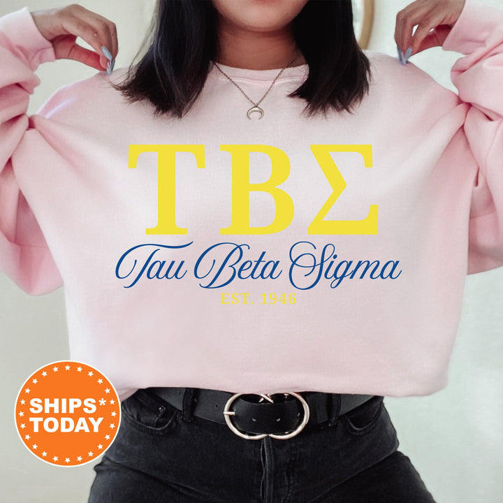 Tau Beta Sigma Script Sisters Sorority Sweatshirt | Tau Beta Sigma Sweatshirt | Greek Letters | Sorority Letters | Sorority Gift _ 14837g