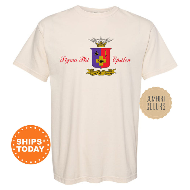 Sigma Phi Epsilon Noble Seal Fraternity T-Shirt | SigEp Fraternity Crest Shirt | Rush Pledge Comfort Colors Tee | Fraternity Gift _ 9802g