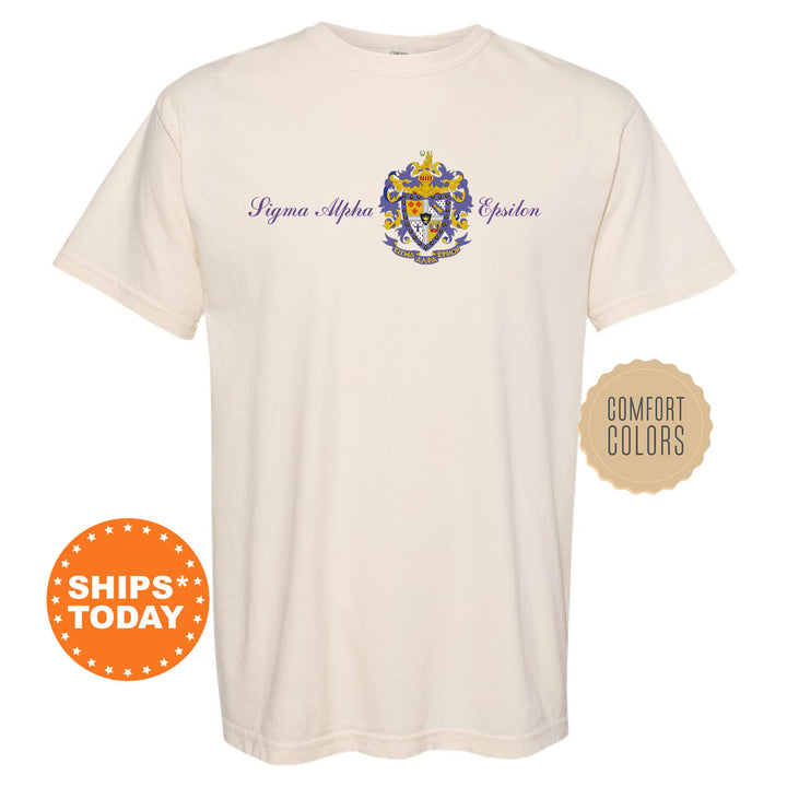 Sigma Alpha Epsilon Noble Seal Fraternity T-Shirt | SAE Fraternity Crest Shirt | Rush Pledge Comfort Colors Tee | Fraternity Gift _ 9798g