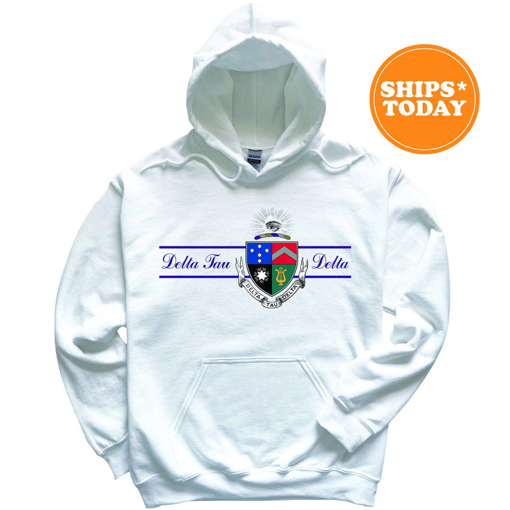 Delta Tau Delta Noble Seal Fraternity Sweatshirt | Delt Fraternity Crest | Rush Pledge Gift | College Crewneck | DTD Greek Apparel _ 9786g