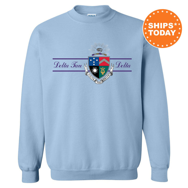 Delta Tau Delta Noble Seal Fraternity Sweatshirt | Delt Fraternity Crest | Rush Pledge Gift | College Crewneck | DTD Greek Apparel _ 9786g